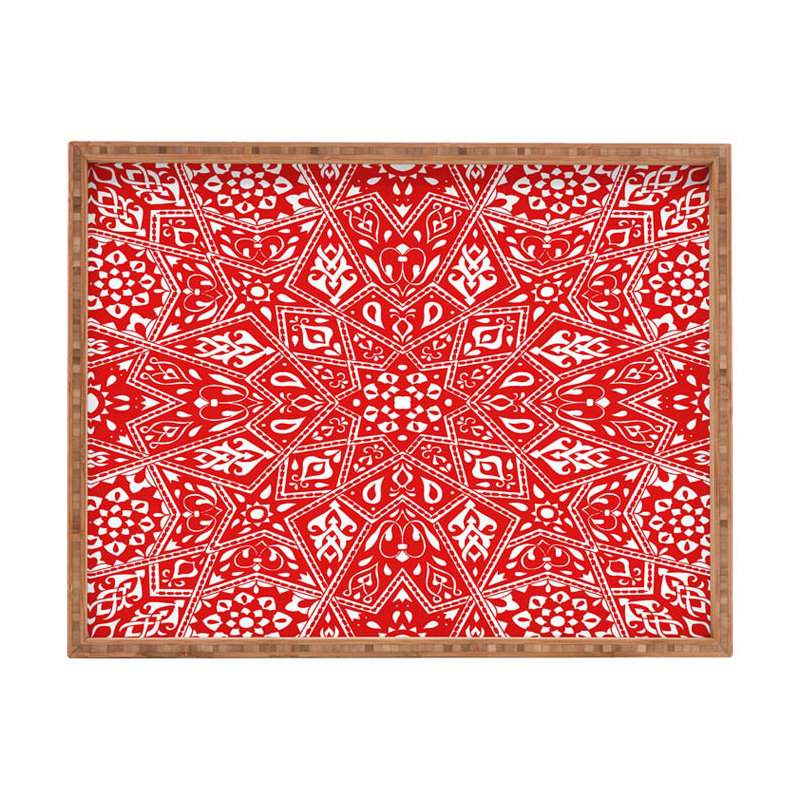 Bamboo Tray, Red, 18.0" H x 14.0" W x 1.75" D