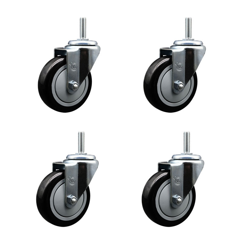Ensemble de roulettes pivotantes 4 po