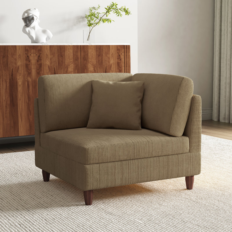 Mordecai 95Cm Wide Side Chair, Camel Corduroy