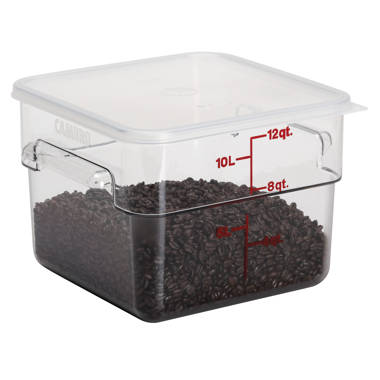 Lumintrail cambro 12 quart round food storage container translucent with lid  bundle includes a measuring spoon set