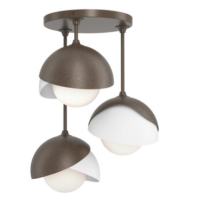 Brooklyn 3 - Light Double Shade Semi Flush Mount