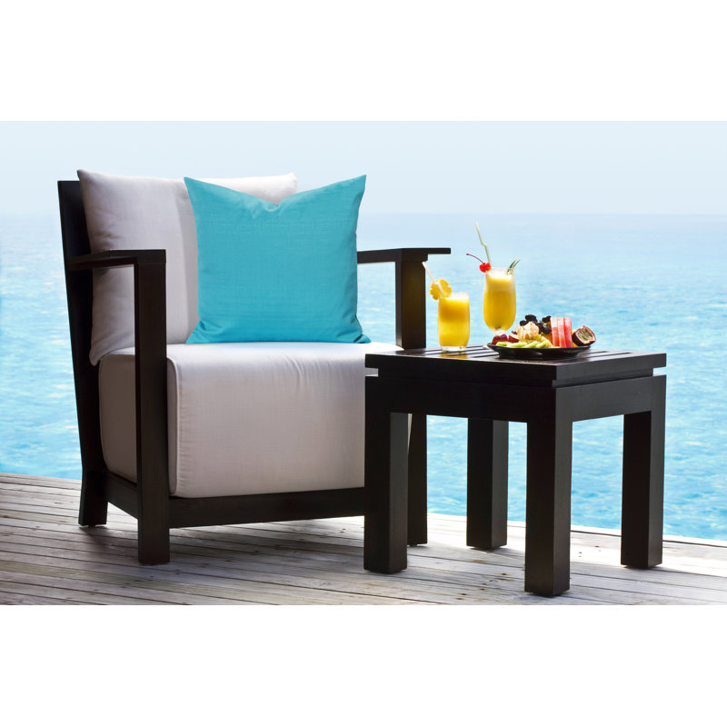 Outdoor Throw Pillow, 20" H x 20" W x 6" D, Turquoise