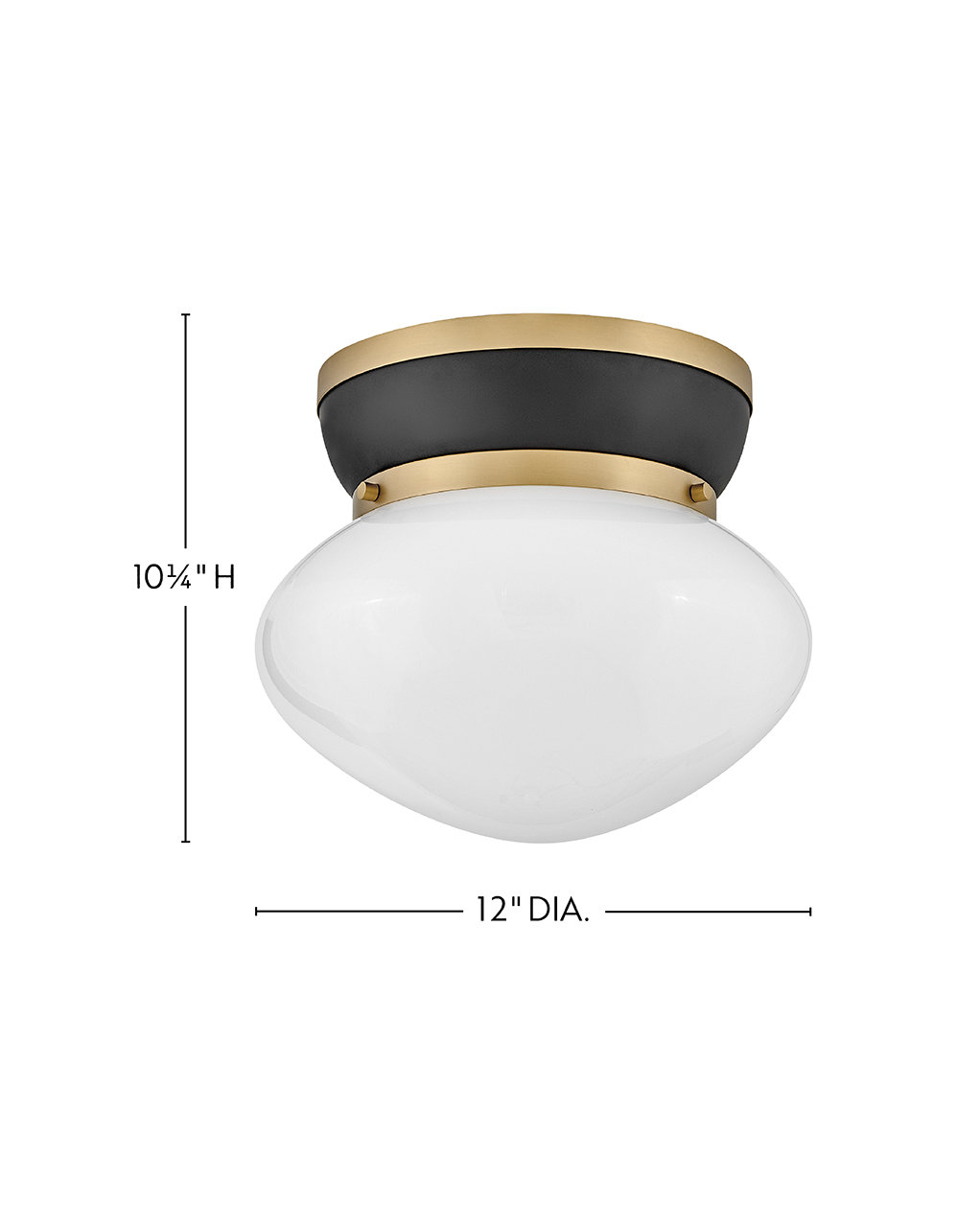 Misty Single Light Glass Flush Mount, Black