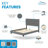 Boyd Sleep Sicily Upholstered Linen Tri Panel Platform Bed Frame with Adjustable Height Headboard, Sturdy 13 Slat Support System, No Box Spring Required-296164981-296164976