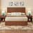 King Size Hydraulic Lift-Up Storage Bed Frame with Walnut Finish - Space-Saving Design, No Box Spring Needed-2146922072-2147053982