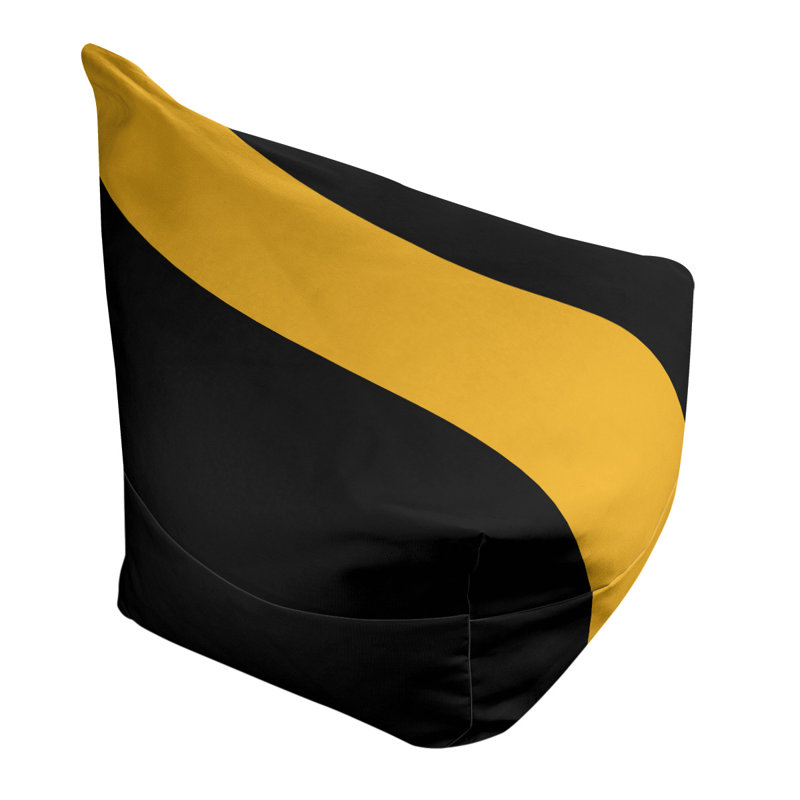 Bean Bag Cover, 30" H x 27" W x 2" D, Black/Pittsburgh Gold