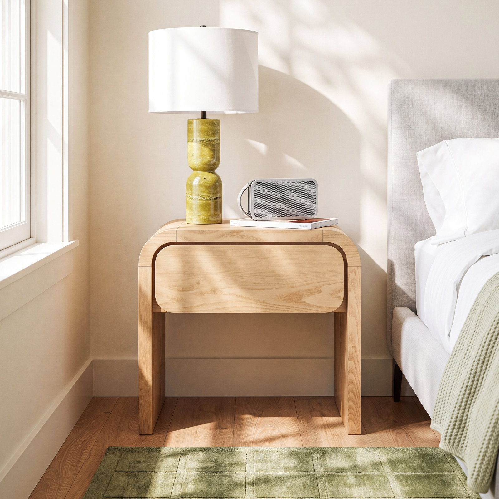 Nori 1-Drawer Nightstand, Timber