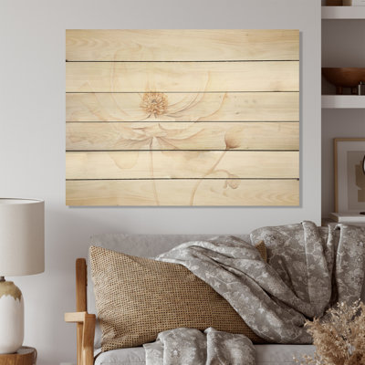Vintage Floral Delights In Ranunculus - Ranunculus Wood Art On Natural Pine Wood