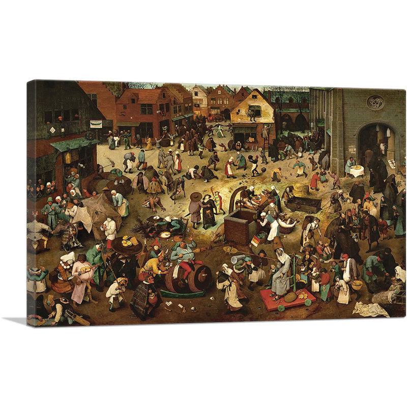 La lutte entre le carnaval et le carême - 1559, H 18 po x l 26 po x P 1,5 po