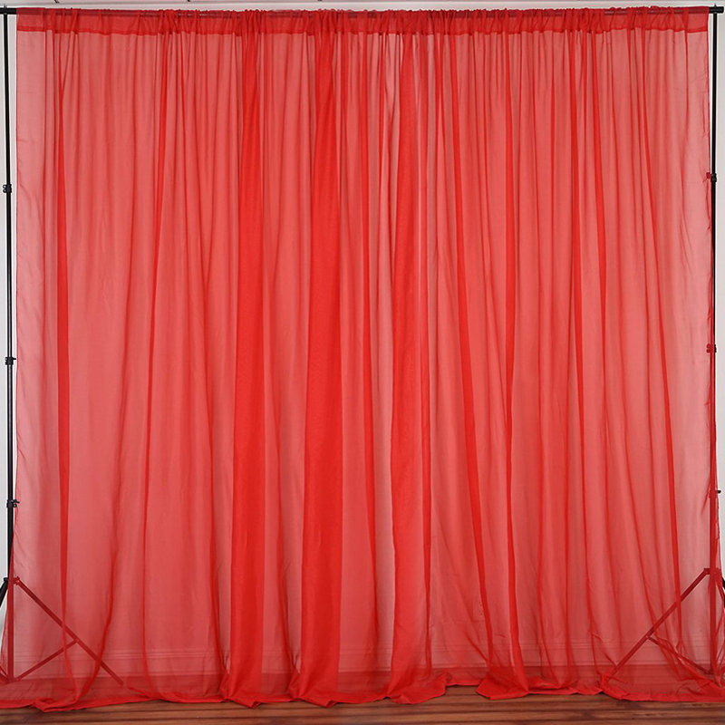 Brixon Sheer Curtain Single Panel, 56" W x 108" L, Red