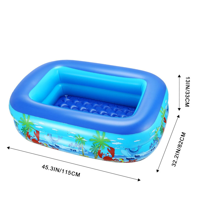 Piscine gonflable pour enfants 45 po en PVC, durable, portable, multi-usages