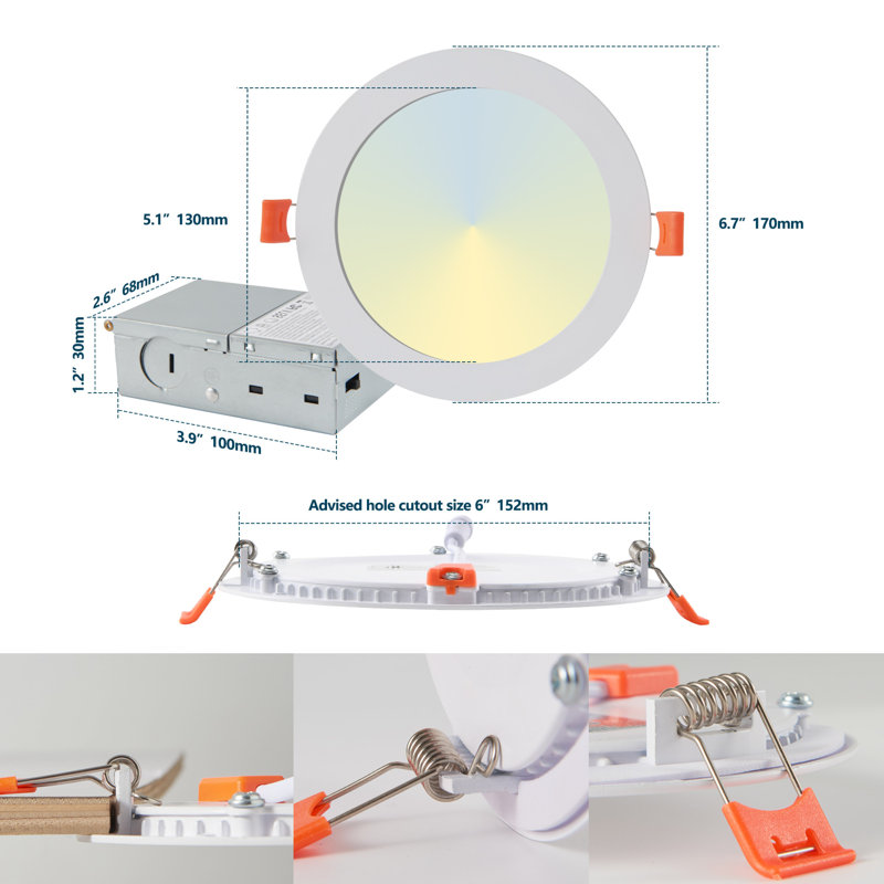 12-Pack 6" LED Recessed Ceiling Light