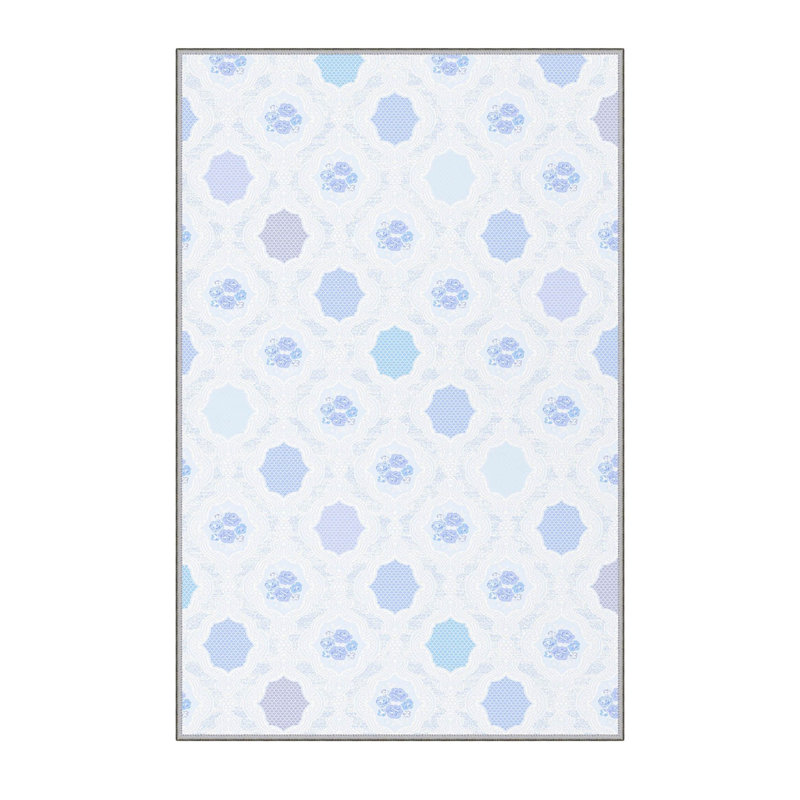 Premium Woven Area Rug, 5.9 x 9.2 Feet, 100% Polyester, 8 mm Pile Height | Antibacterial, Non-Slip PVC Felt Dot Underside | Machine Washable, 3D Digital Printed Design | Perfect for Living Room & Bedroom Decor