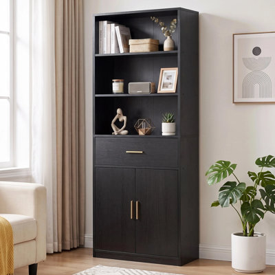 Bibliothèque standard à 3 niveaux avec tiroir et garde-robe