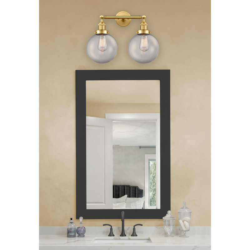Clementina 2 - Light Dimmable Vanity Light, Clear, 6 Watt Vinage LED Bulb, Satin Gold