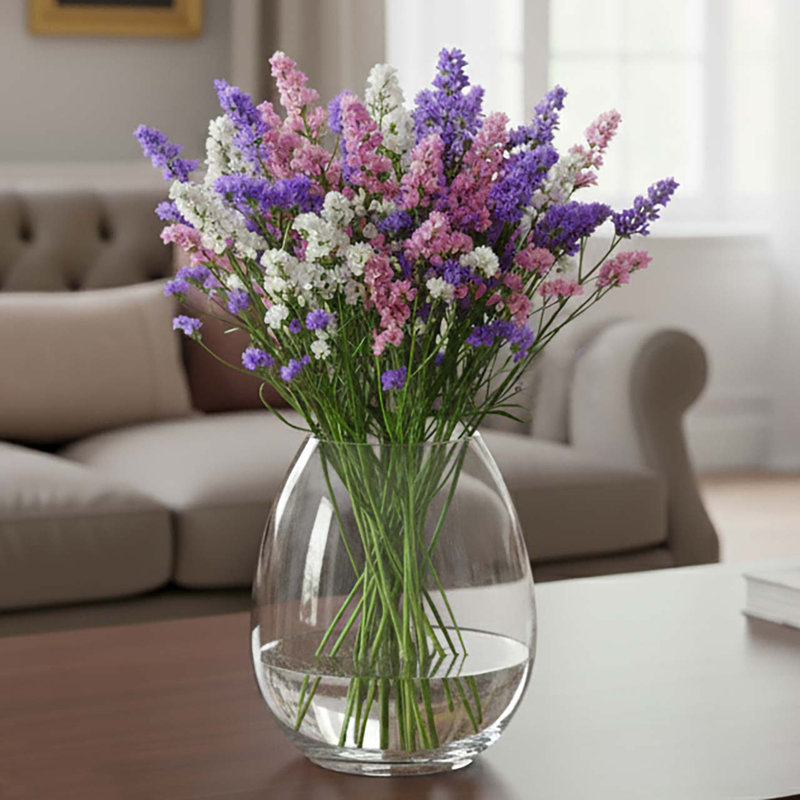 Vase de table en verre 8 pouces Breda, capacité de 107 oz