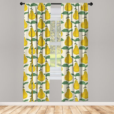 Fruit Semi-Sheer Rod Pocket Curtain Panels