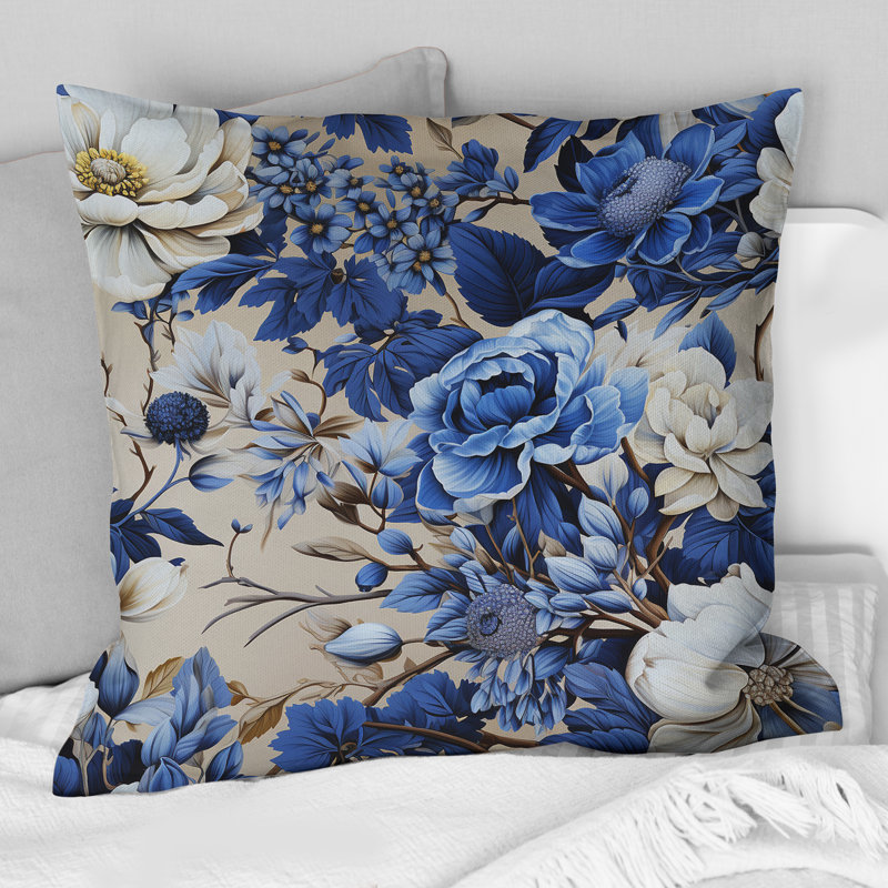 Coussin Cobalt, H 16 po x l 16 po