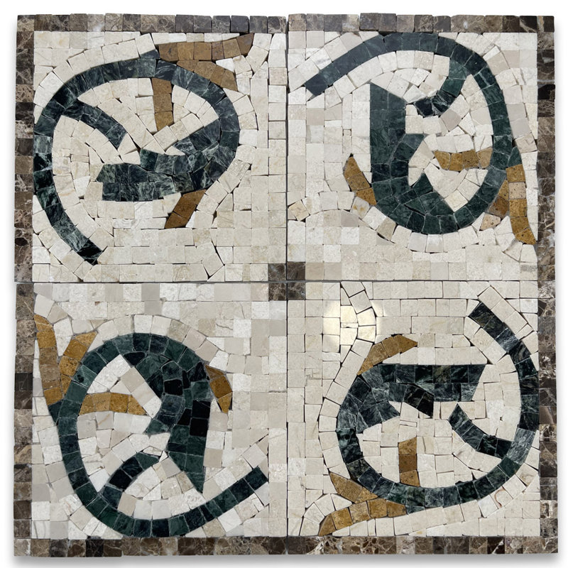 Carreau de mosaïque en marbre pour mur et plancher 5,9 po x 5,9 po Emperador