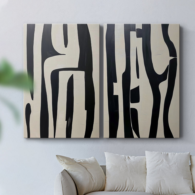 ABSTRACT Series DCXLV - Toile tendue avec châssis de qualité supérieure - Prêt à être accroché, H 18 po x l 24 po