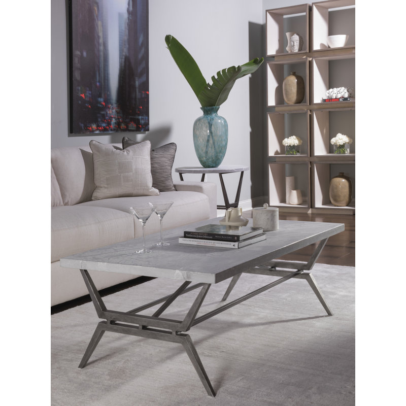 Cirro 50" Gray Scagliola Stone Rectangular Cocktail Table