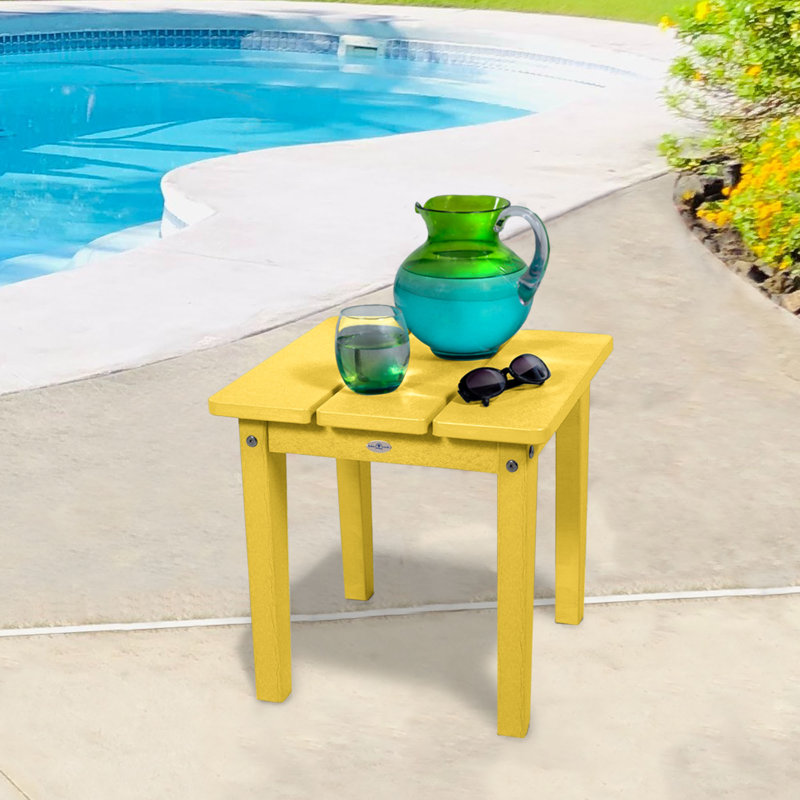 Middendorf Adirondack Outdoor Patio Table, Sunbeam Yellow, 17" H x 17" W x 17" D