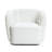Modern Ivory Boucle Accent Chair with Swivel Barrel Design for Living Room Seating