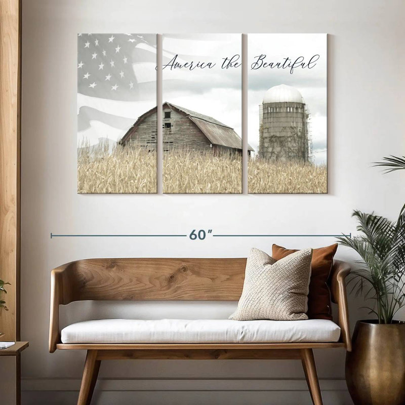 Lelar America The Beautiful Country, H 32 po x l 50 po