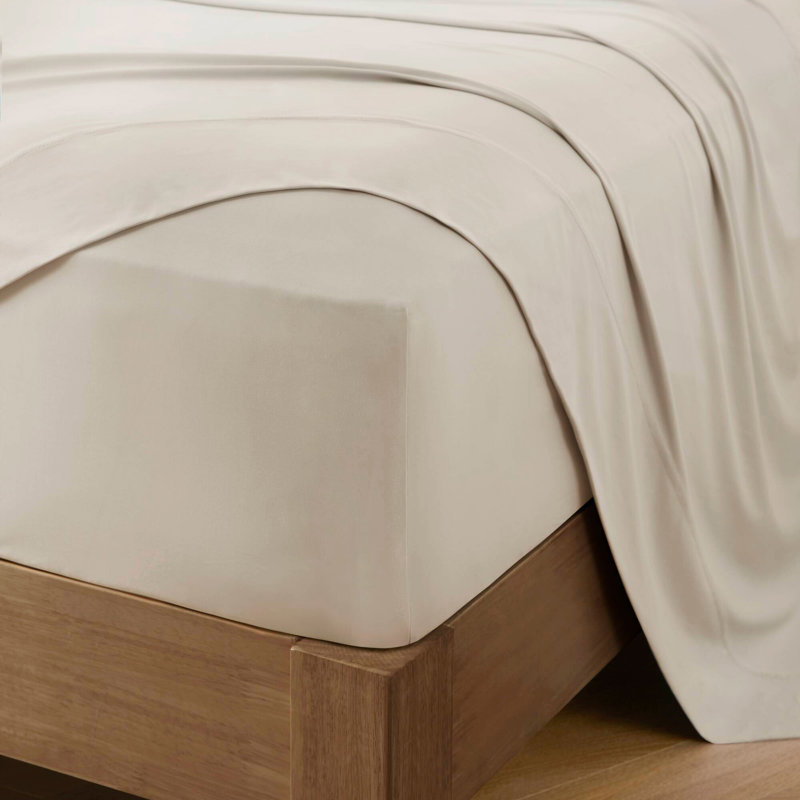 4-Piece Queen Stretch Jersey Sheet Set,Ivory