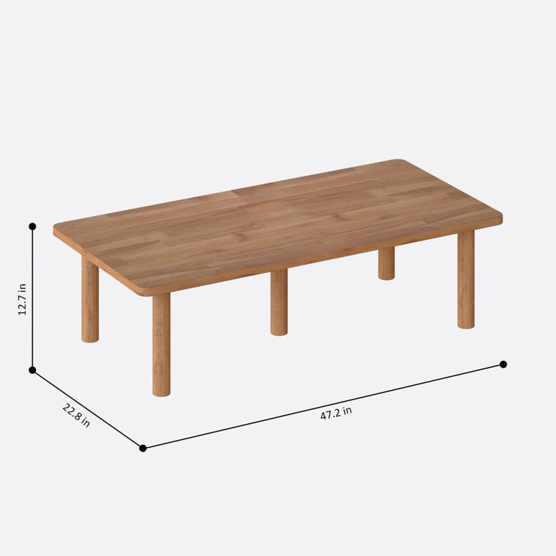 Table basse rectangulaire en bois massif Soho - Conception compacte pour le salon