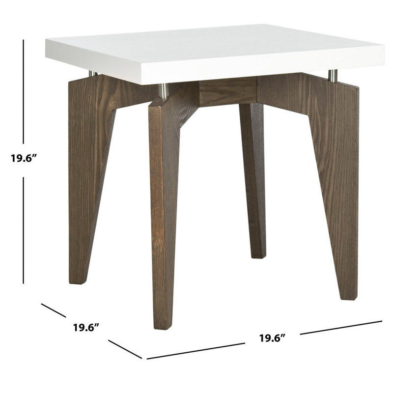 Josef Retro Lacquer Floating Top Lacquer End Table, Brown