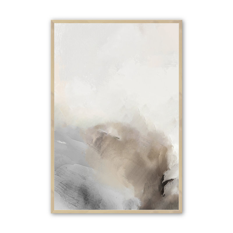 «Risley Nordic Prints Modern Modern Landscape», ensemble de 3 encadrés sur papier 3 pièces par Line2Form, Érable brut