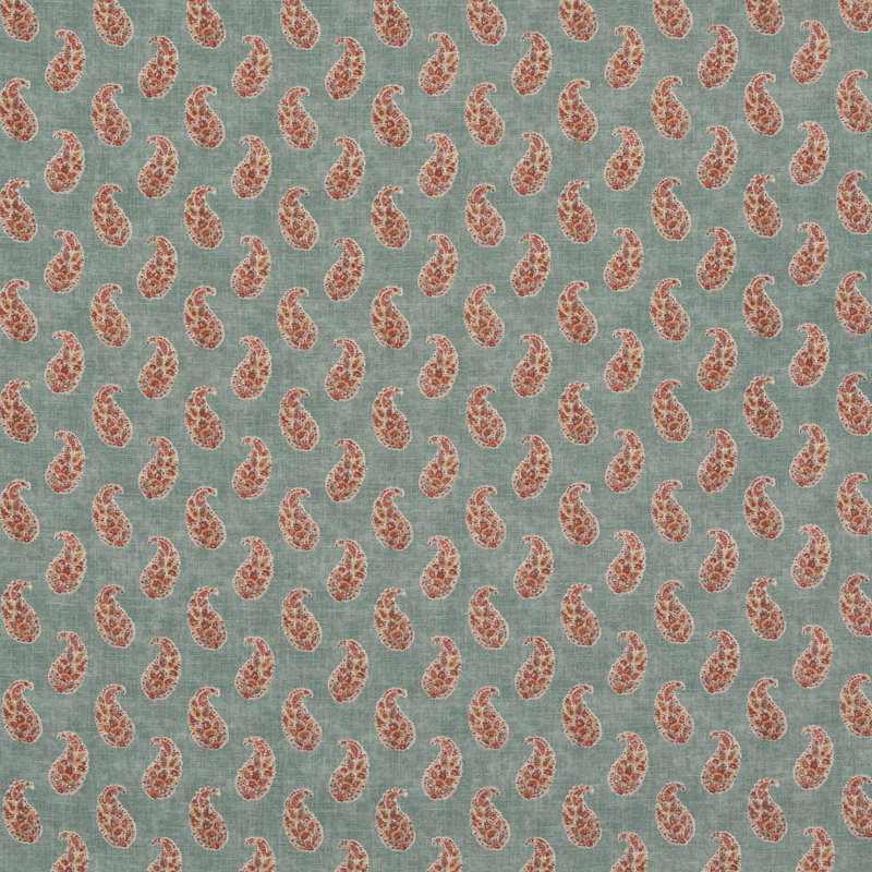Caspian Patola Paisley Performance Fabric, Aqua
