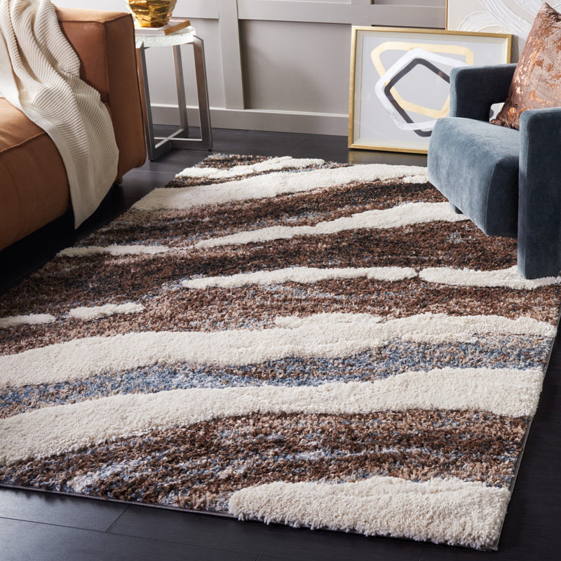 Walida Hi-Lo Shag Performance Abstract Rug, Rectangle 5'3" x 7'6"