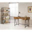 Bibliothèque antique à 4 tablettes muscade et noire, combinant un design moderne avec un grand espace de rangement pour les livres