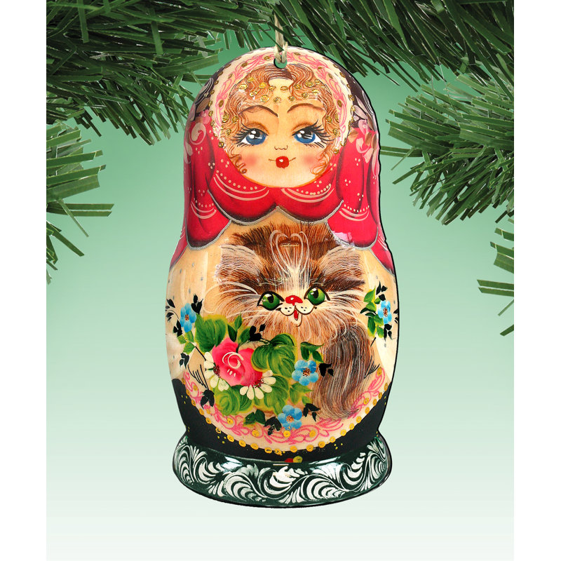 5'' Wood People Hanging Figurine Ornament