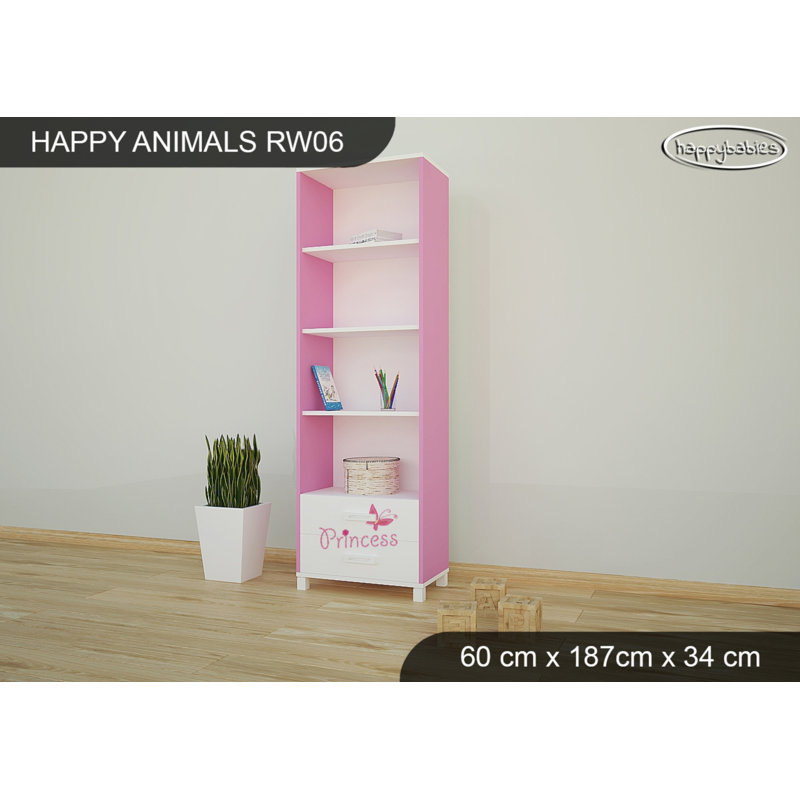 187cm H X 60cm W Cube Unit Kids Bookcase, Pink