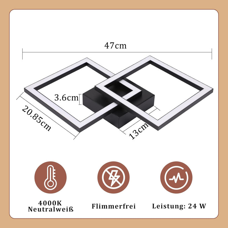 LED Semi Flush Mount, Black