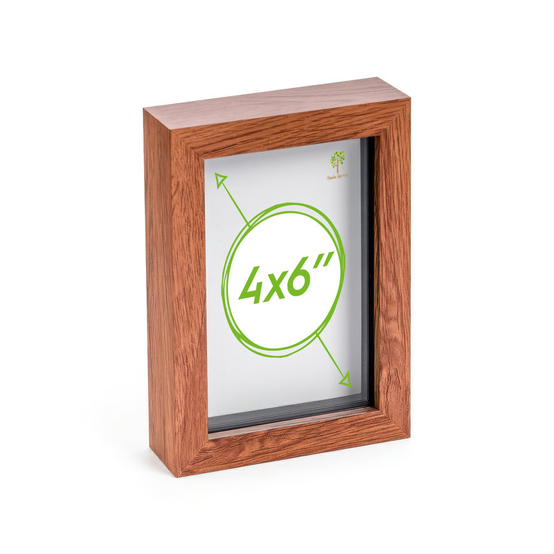 Shadow Box Picture Frame, 17.5cm H x 12.5cm W x 3.5cm D, Brown