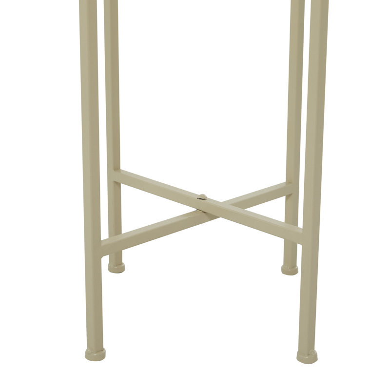 Pot à fleurs moderne en métal, Beige, H 41,5 po x l 13 po x P 13 po