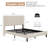 Beige Queen Platform Bed With Ports In Headboard, Metal Construction For Endurance, Simple Installation, No Box Spring Required, Frame Size Heavy - Duty Sturdiness, To Install, Needed, Stable Support-1828291386