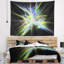 Tapisserie abstraite multicolore à rayons chaos jaune et bleu-28497270