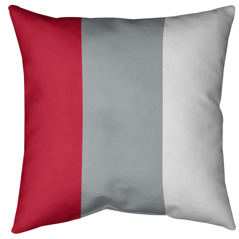 Housse de coussin décoratif en football atlanta retour, 14 po x 14 po, Blanc, Polyester filé