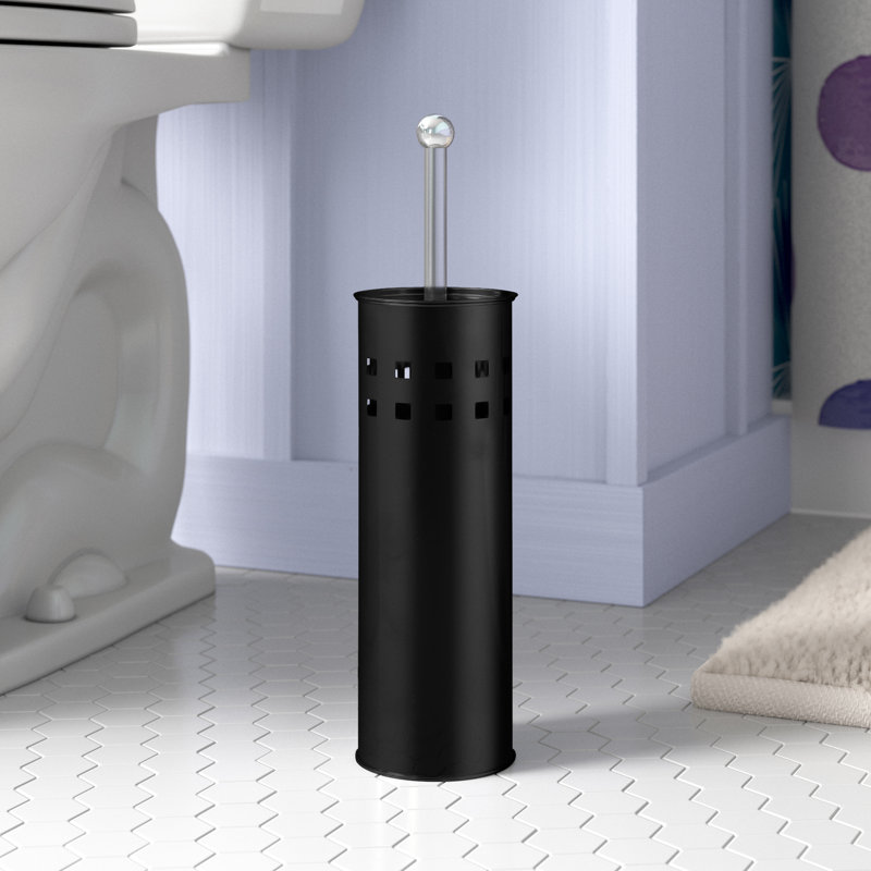 Free-Standing Toilet Brush & Holder, Matt Black