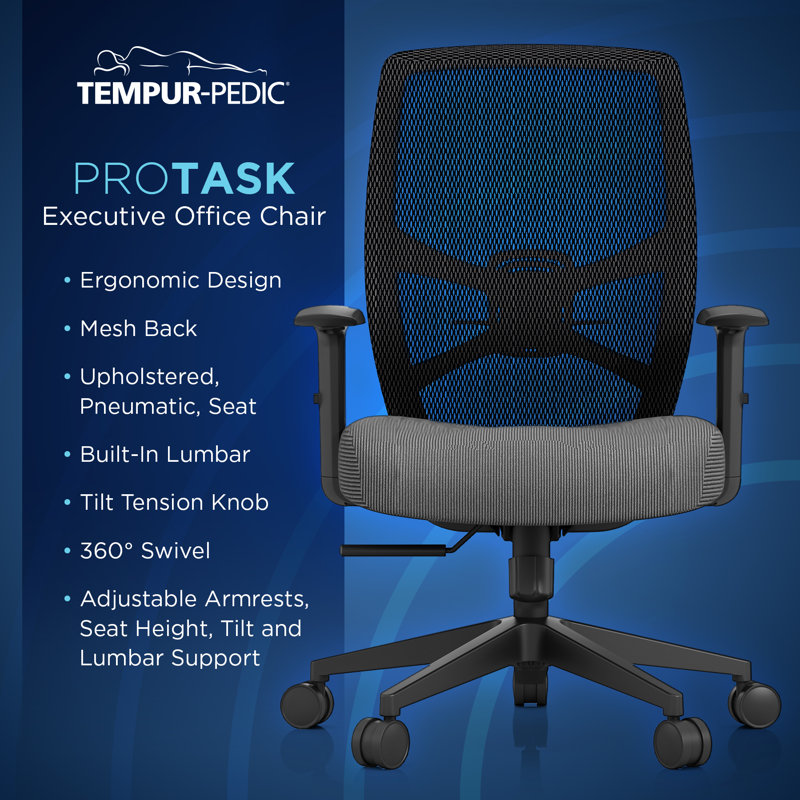 ProTask Swivel Executive Chair, Gray