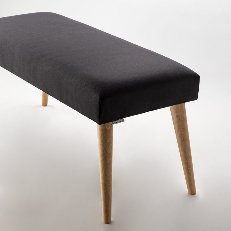 Sigourney Fabric Upholstered Bench, 40cm H x 150cm W x 40cm D, Graphite