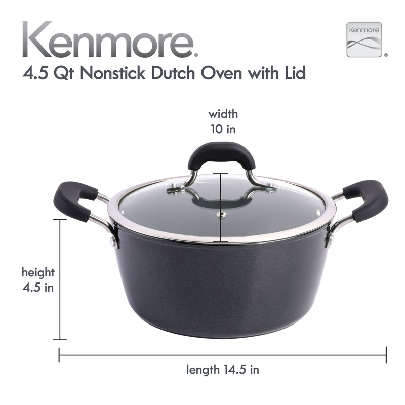 Kenmore 4,5 pte Cocotte ovale antiadhésive en aluminium avec couvercle