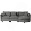 Canapé modulaire en tissu chenille 3 pièces 105 po avec méridienne incurvée et 3 coussins décoratifs 105 po - Pour les salons, les bureaux et les appartements-1428733326