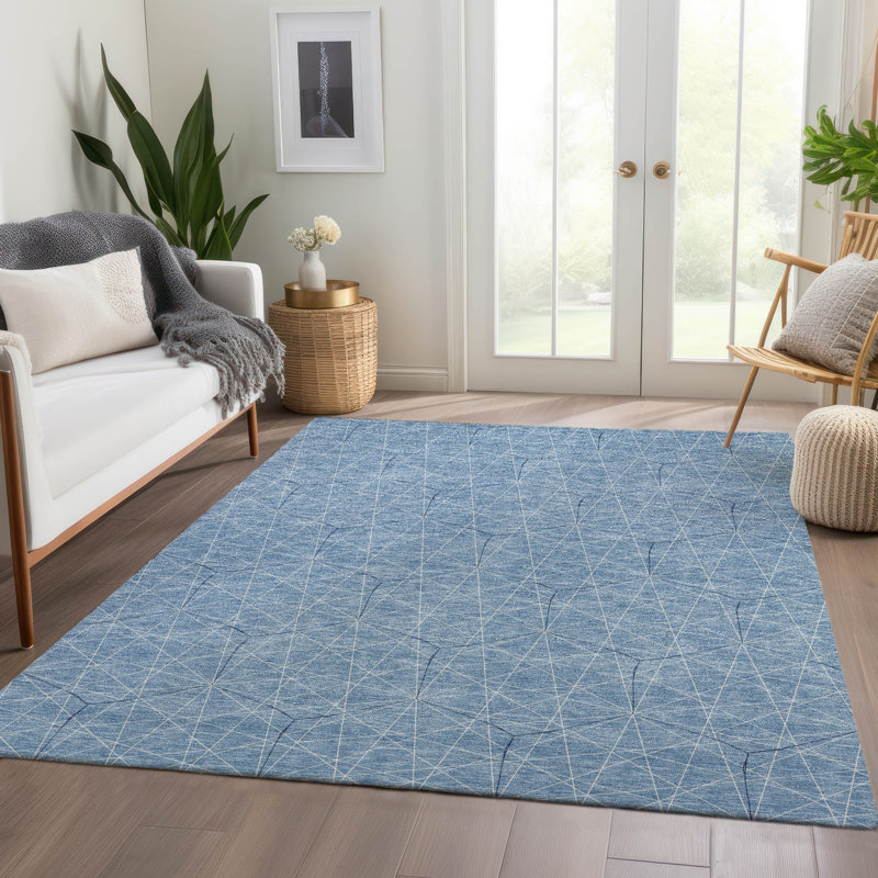Premium Machine Washable Frome AMF987 Geometric Rug, Rectangle 5' x 7'6"