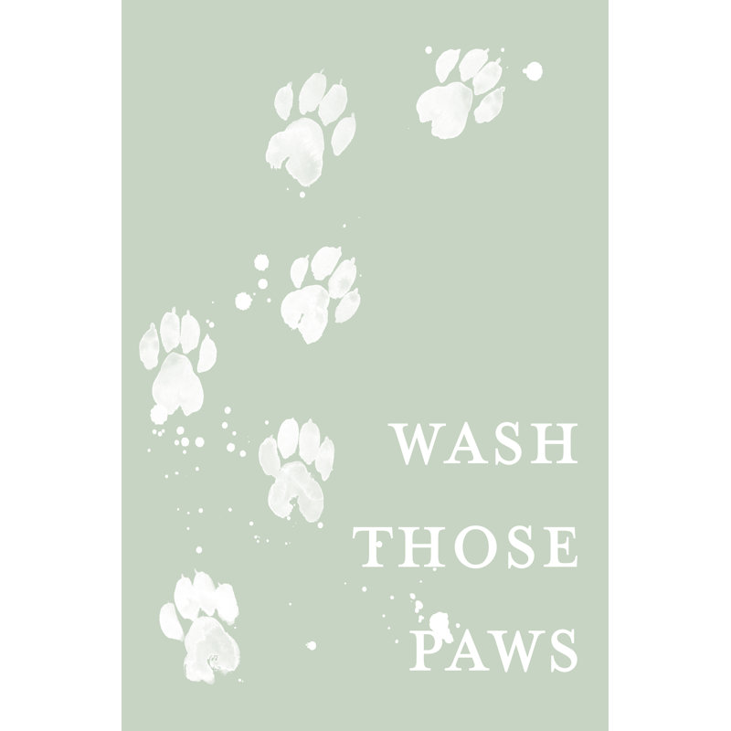 Wash Your Paws III by Grace Popp - Typography Print, 91 cm H x 61 cm W, Wrapped Canvas